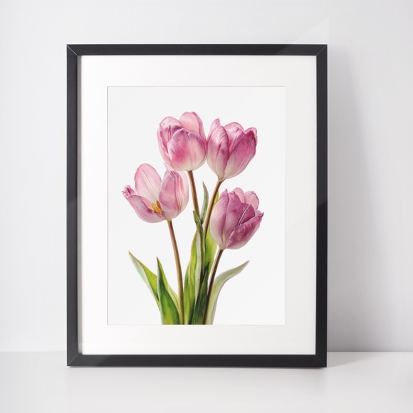 Watercolor Tulips Wall Art Illustration Print Poster Unframed - Picture 2 of 6